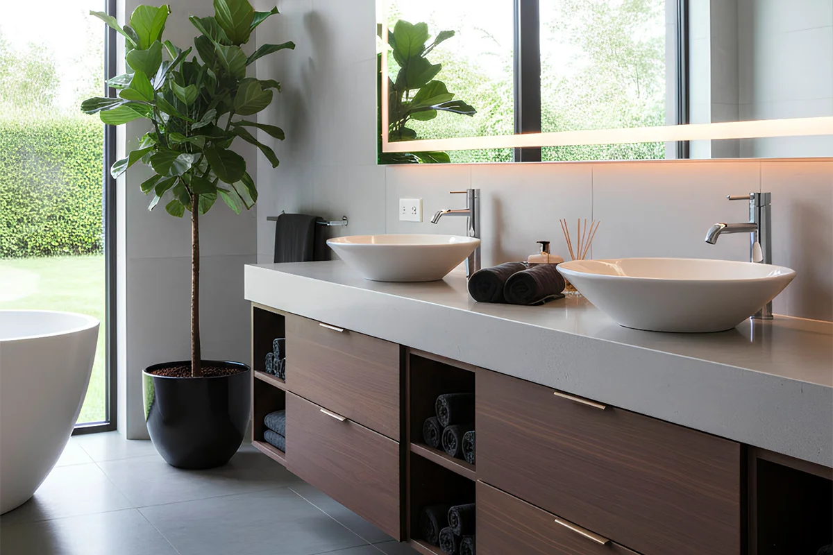 San Valentín en Casa: El Lujo de Compartir sin Prisas con un Mesón de Doble Lavabo Vessel