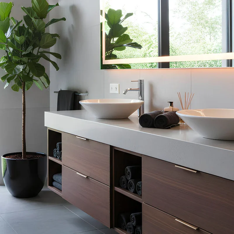 San Valentín en Casa: El Lujo de Compartir sin Prisas con un Mesón de Doble Lavabo Vessel